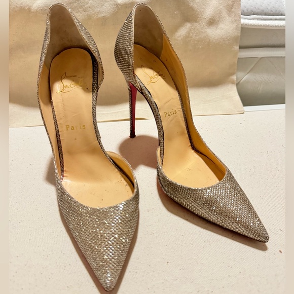 👸 ✨ Louboutin Iriza Glitter Leather Pumps - Picture 8 of 9